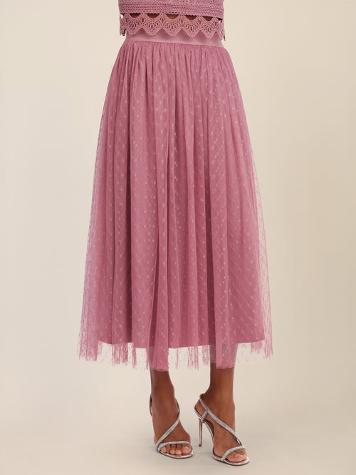 APART Tüllrock mit Tupfen und Futter | rosé image 1