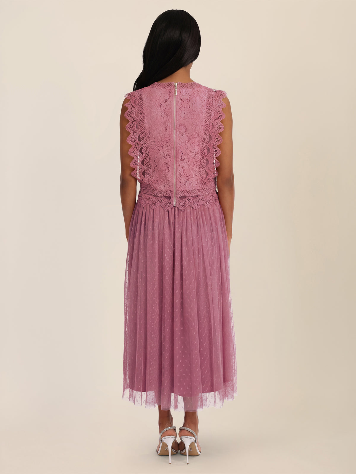 APART Tüllrock mit Tupfen und Futter | rosé