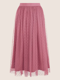 APART Tüllrock mit Tupfen und Futter | rosé