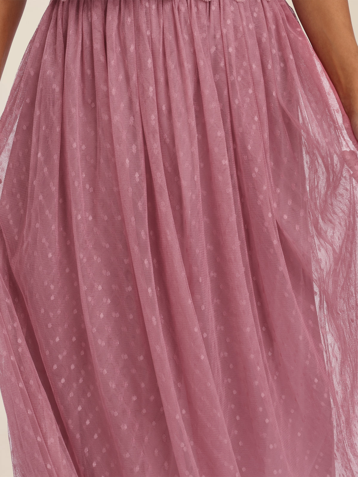 APART Tüllrock mit Tupfen und Futter | rosé