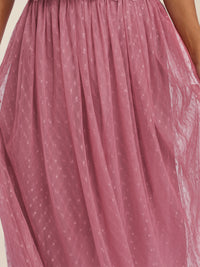 APART Tüllrock mit Tupfen und Futter | rosé