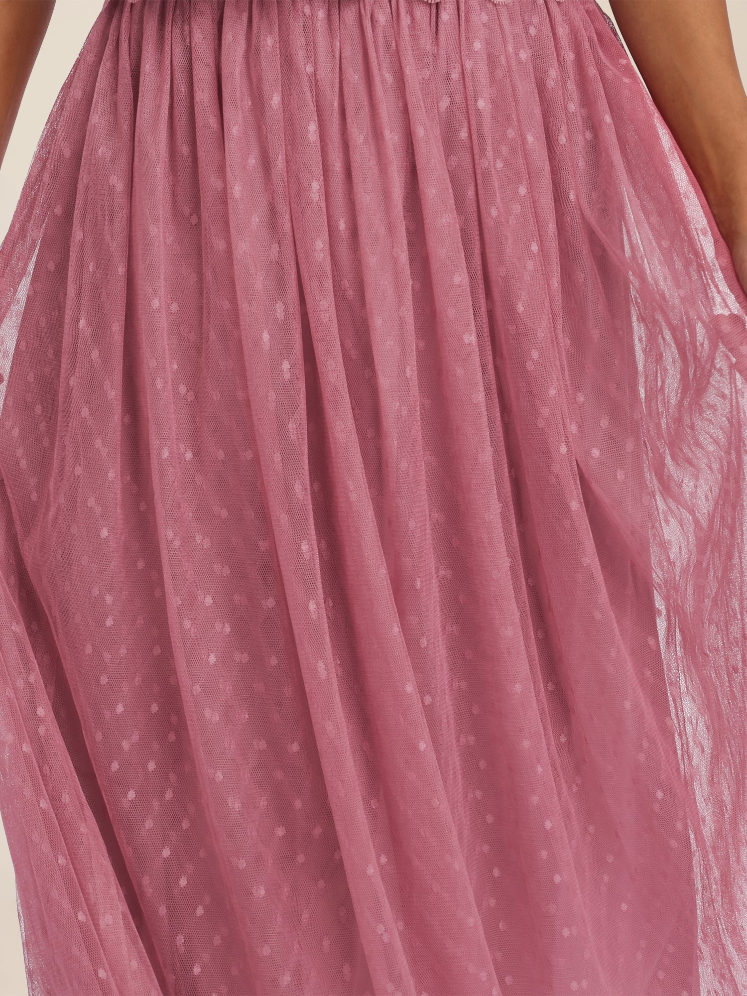 APART Tüllrock mit Tupfen und Futter | rosé