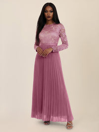 APART Elegantes Spitzenkleid mit Plissee-Rock | rosé-nude