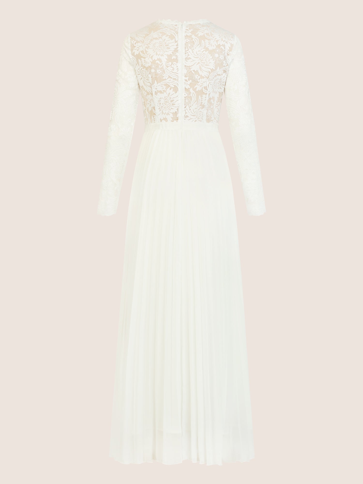 APART Elegantes Spitzenkleid mit Plissee-Rock | creme-nude