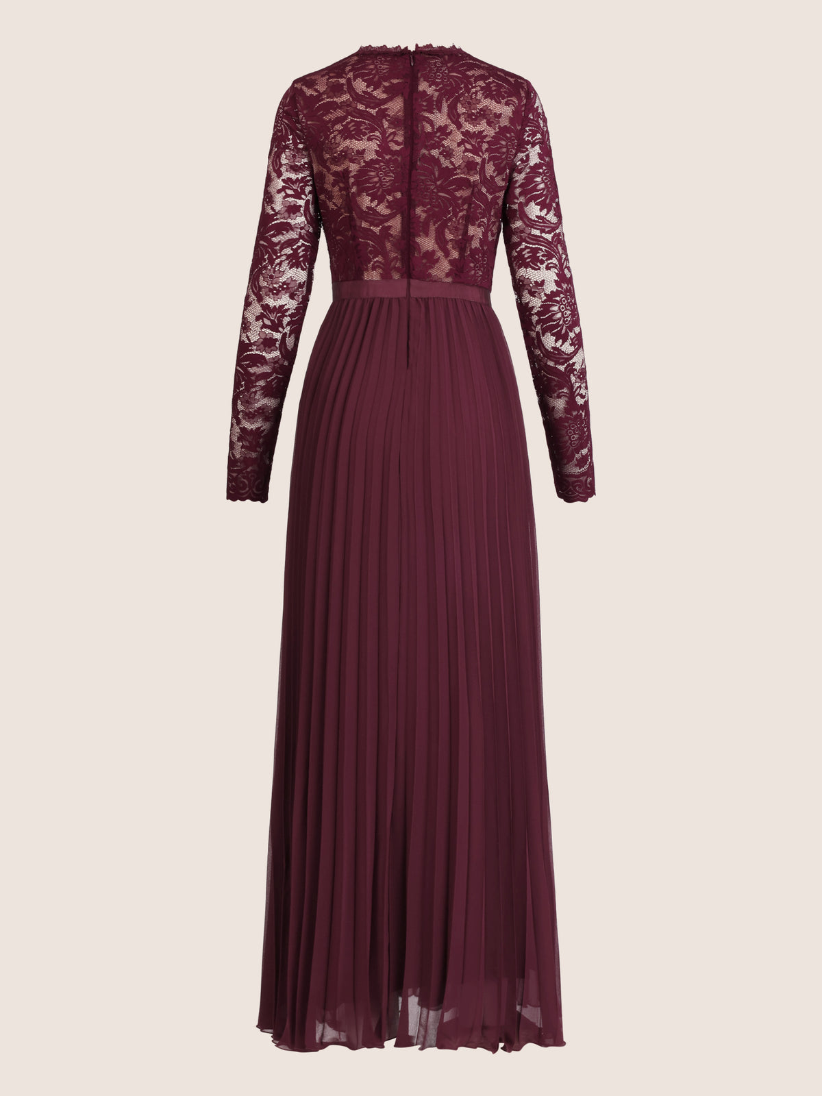 APART Elegantes Spitzenkleid mit Plissee-Rock | weinrot-nude