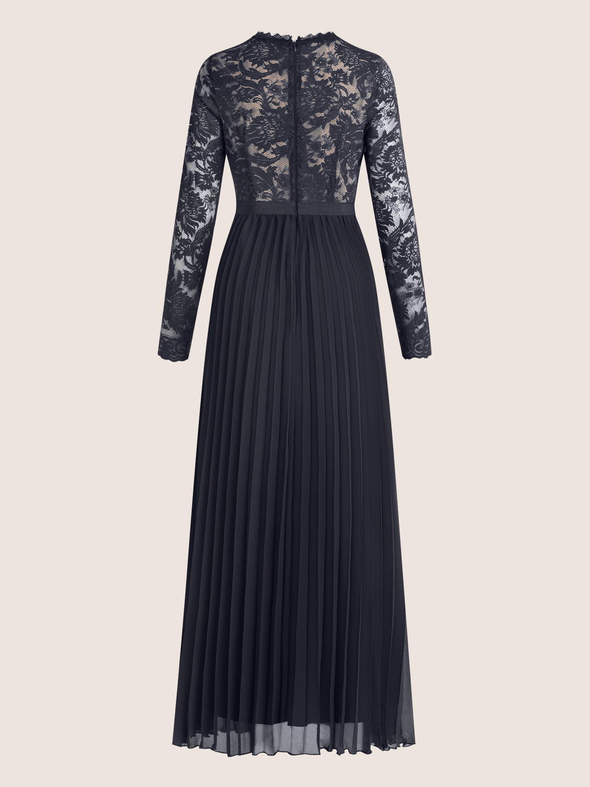 APART Elegantes Spitzenkleid mit Plissee-Rock | nachtblau-nude