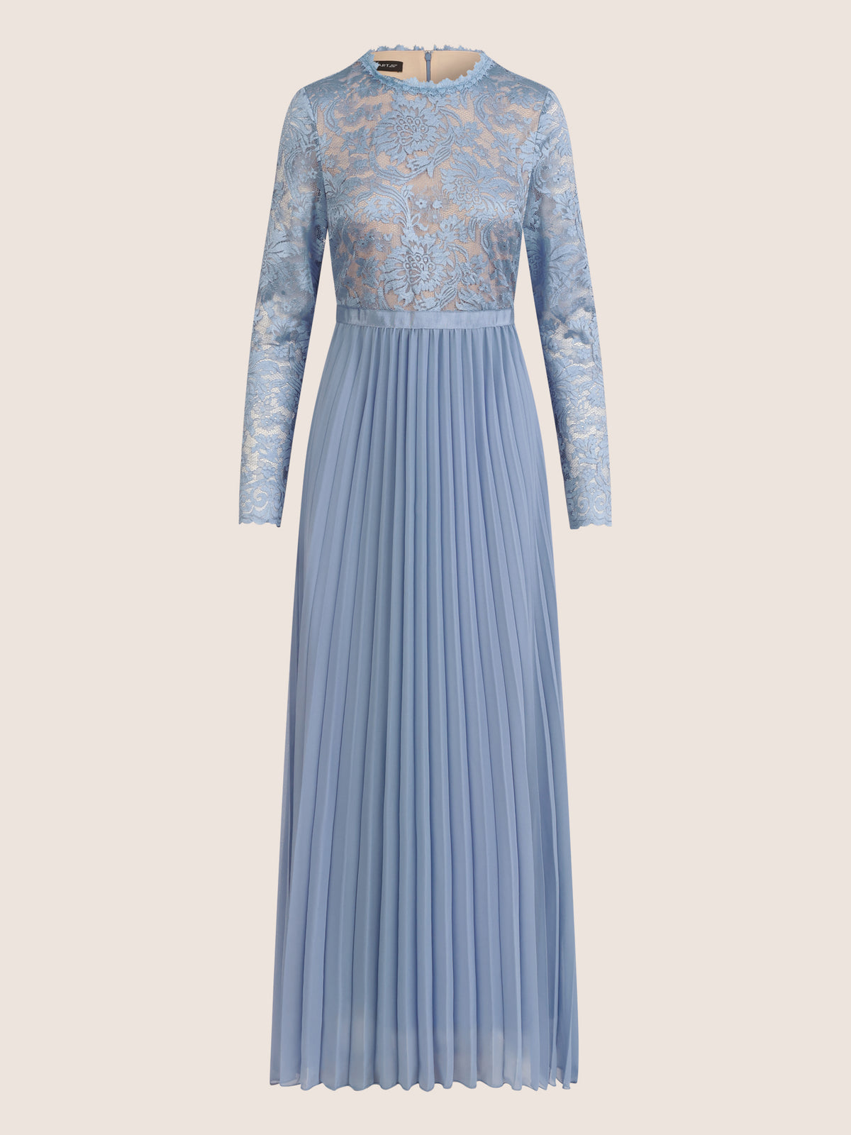 APART Elegantes Spitzenkleid mit Plissee-Rock | rauchblau-nude