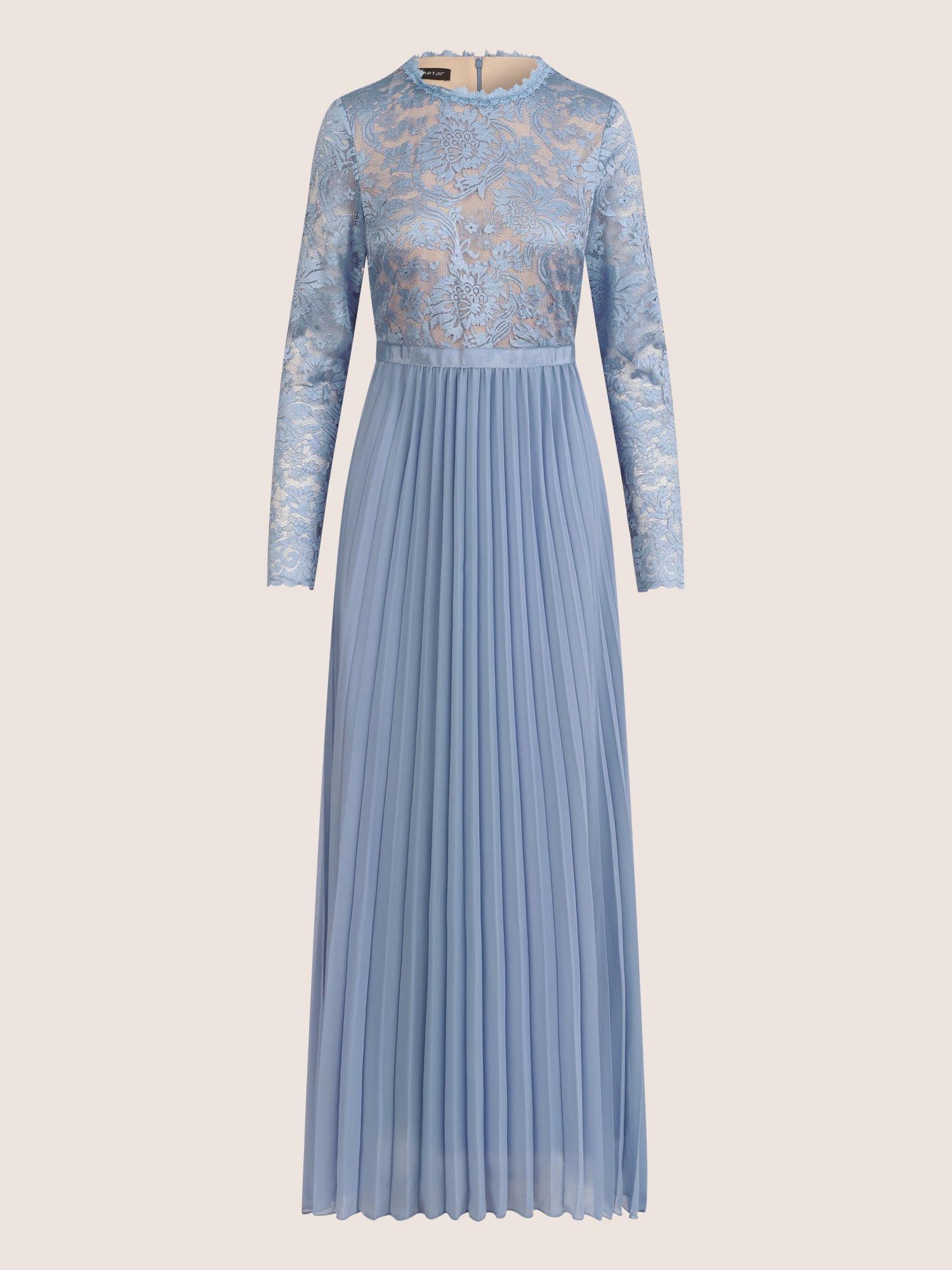 APART Elegantes Spitzenkleid mit Plissee-Rock | rauchblau-nude