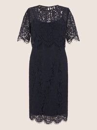 APART Schmal geschnittenes Kleid mit Taillennaht | nachtblau