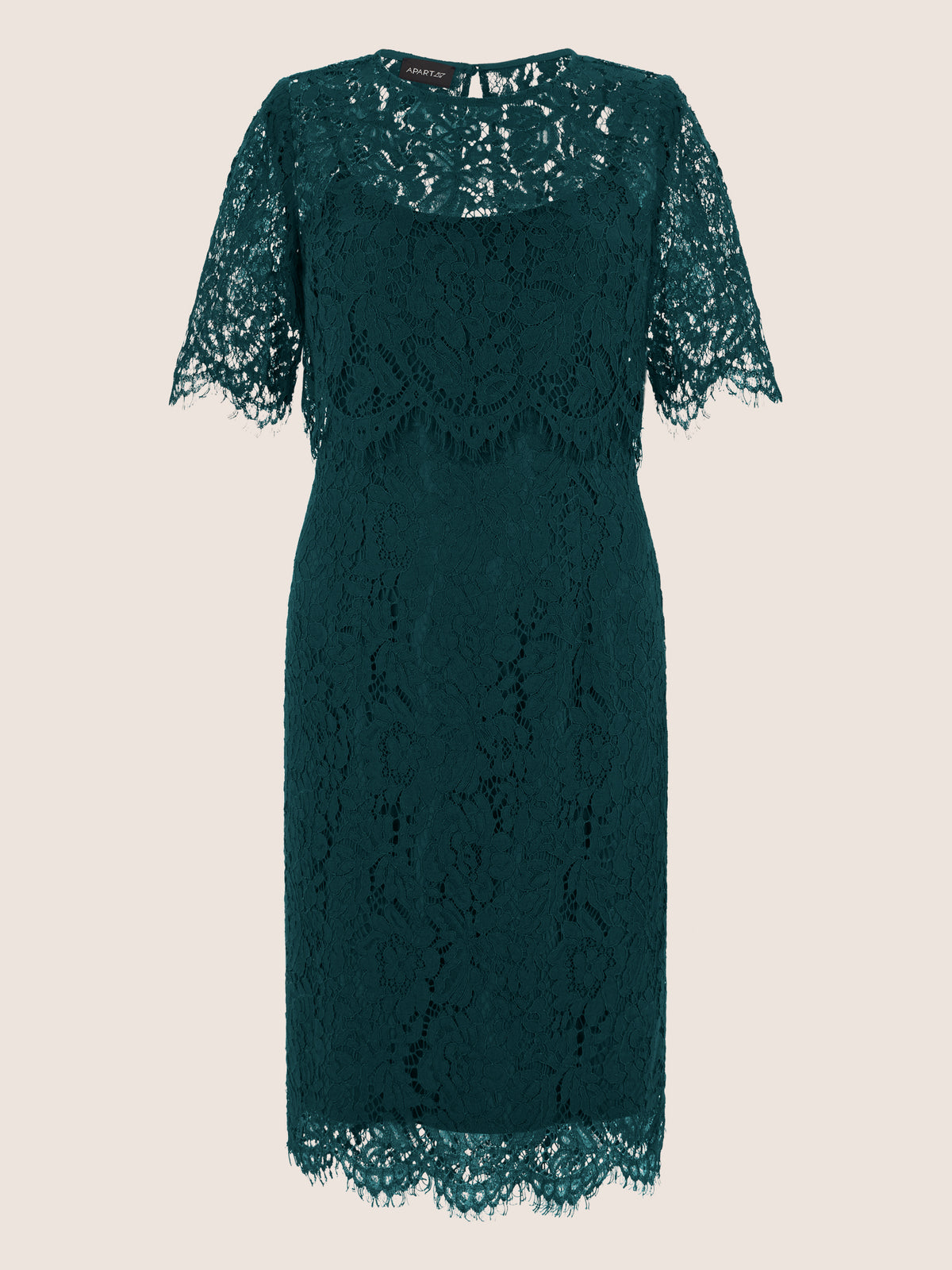 APART Schmal geschnittenes Kleid mit Taillennaht | emerald