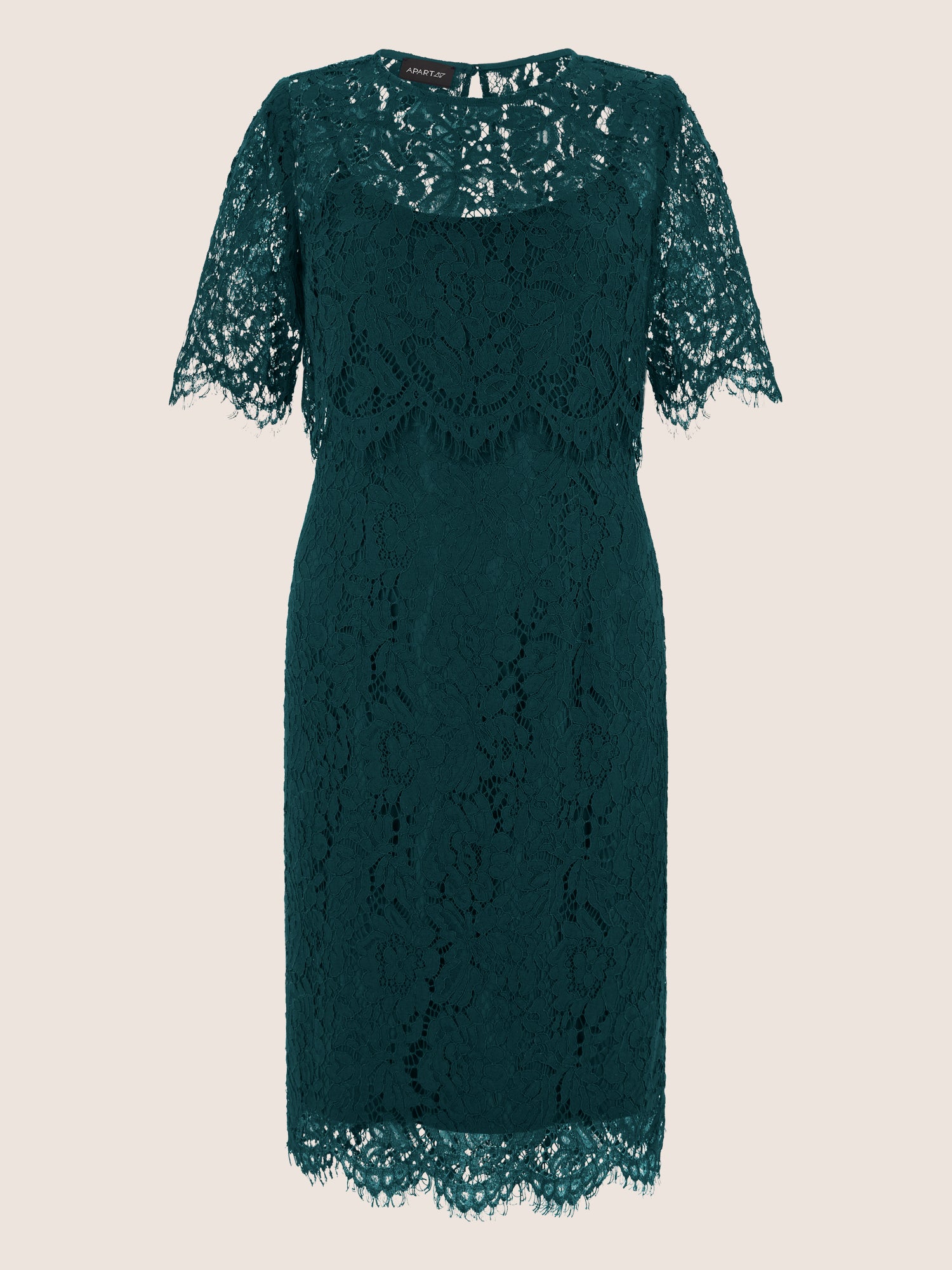 APART Schmal geschnittenes Kleid mit Taillennaht | emerald