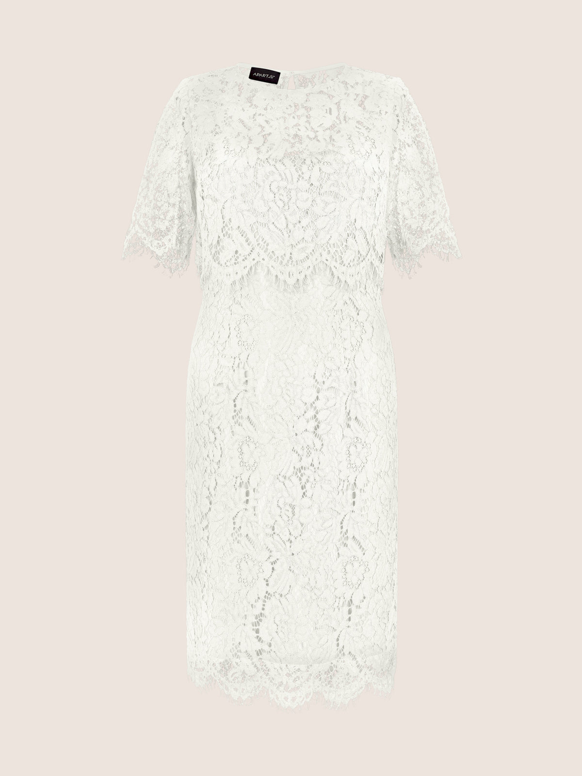 APART Schmal geschnittenes Kleid mit Taillennaht | creme