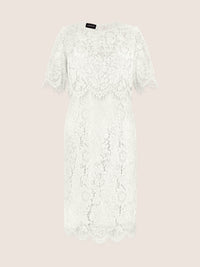 APART Schmal geschnittenes Kleid mit Taillennaht | creme