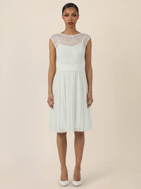 APART Spitzenkleid mit Plisseerock | creme