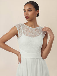 APART Spitzenkleid mit Plisseerock | creme