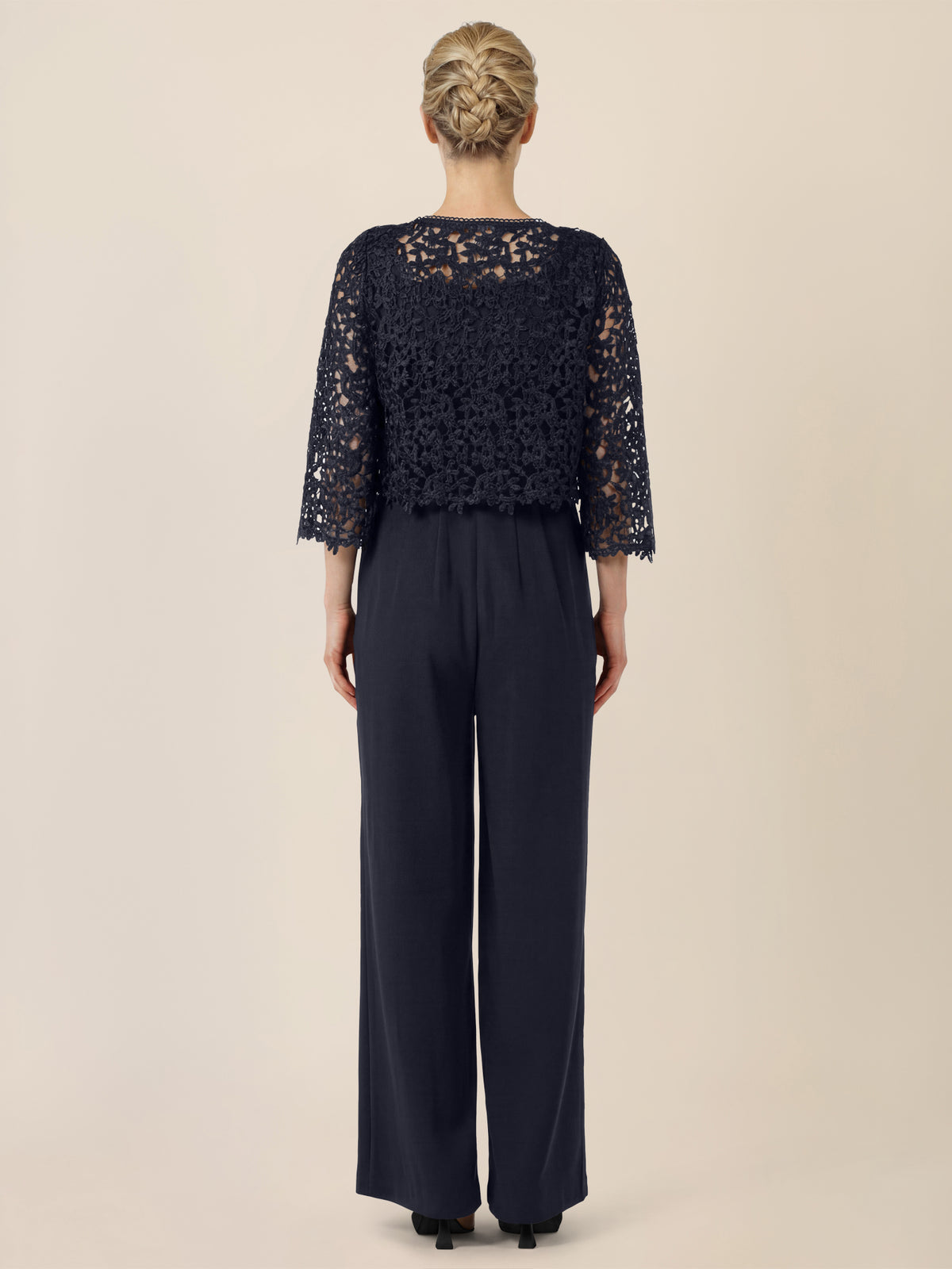 APART Hochzeitsoverall mit Spitzenjäckchen | nachtblau