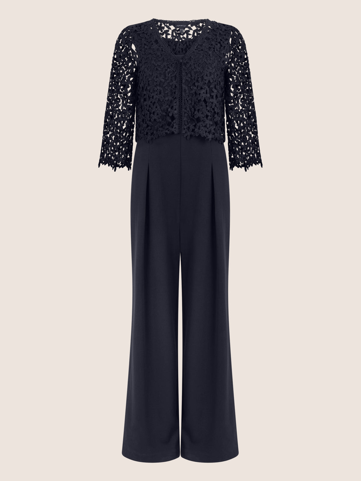 APART Hochzeitsoverall mit Spitzenjäckchen | nachtblau