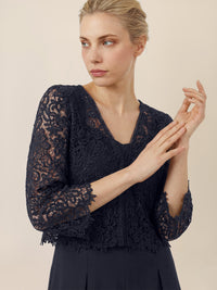 APART Hochzeitsoverall mit Spitzenjäckchen | nachtblau