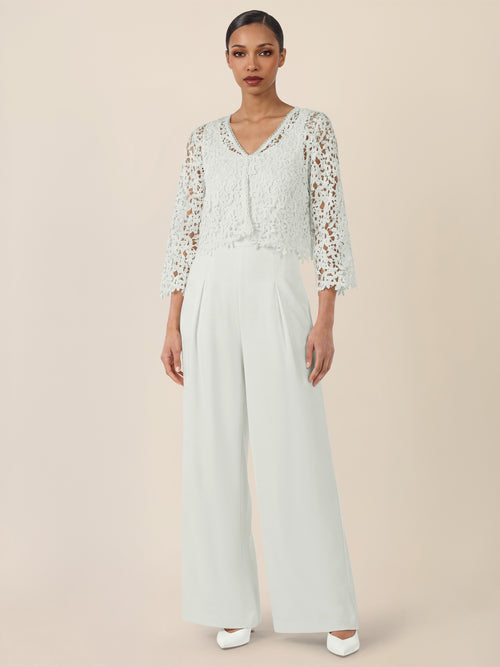 APART Hochzeitsoverall mit Spitzenjäckchen | creme image 1