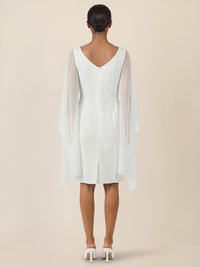 APART Etui-Kleid mit fließendem Chiffon-Cape | creme