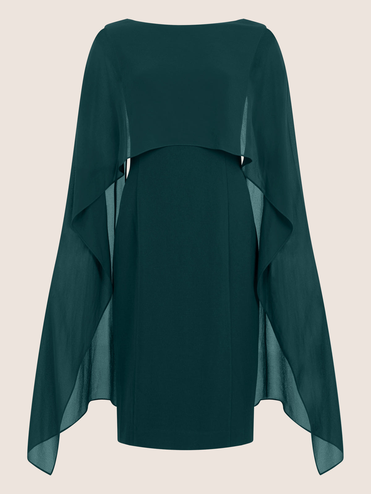 APART Etui-Kleid mit fließendem Chiffon-Cape | emerald