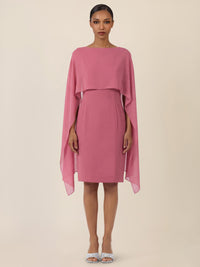 APART Etui-Kleid mit fließendem Chiffon-Cape | rosé