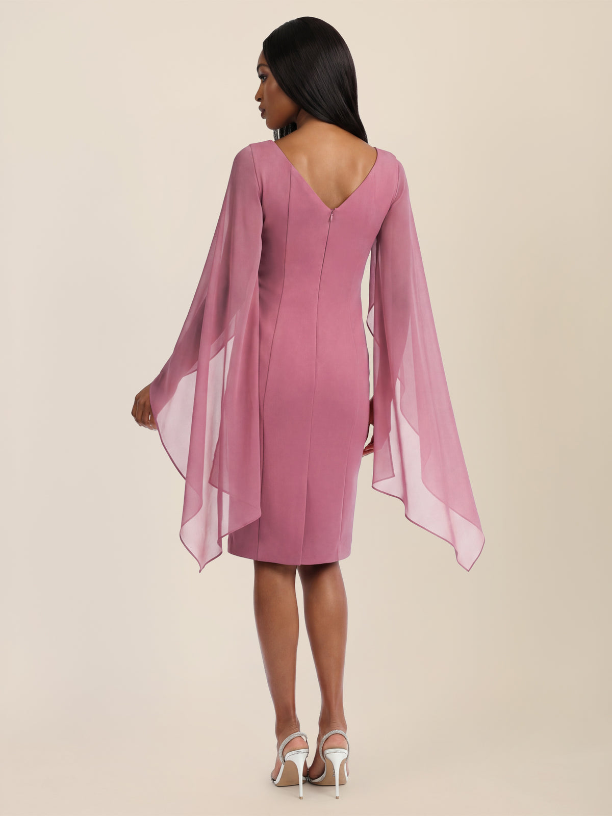 APART Etui-Kleid mit fließendem Chiffon-Cape | rosé