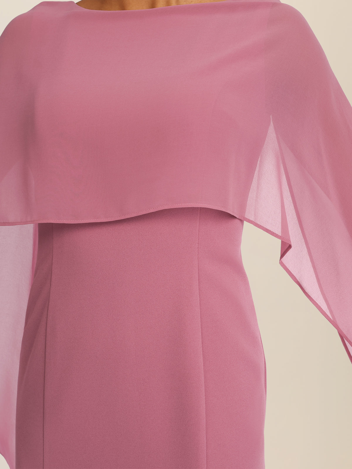 APART Etui-Kleid mit fließendem Chiffon-Cape | rosé