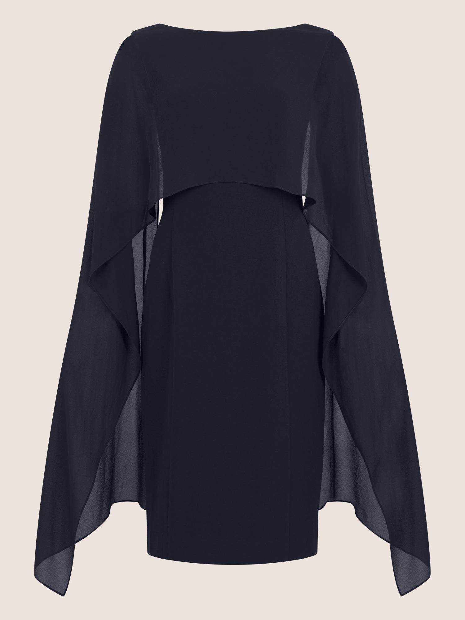 APART Etui-Kleid mit fließendem Chiffon-Cape | nachtblau