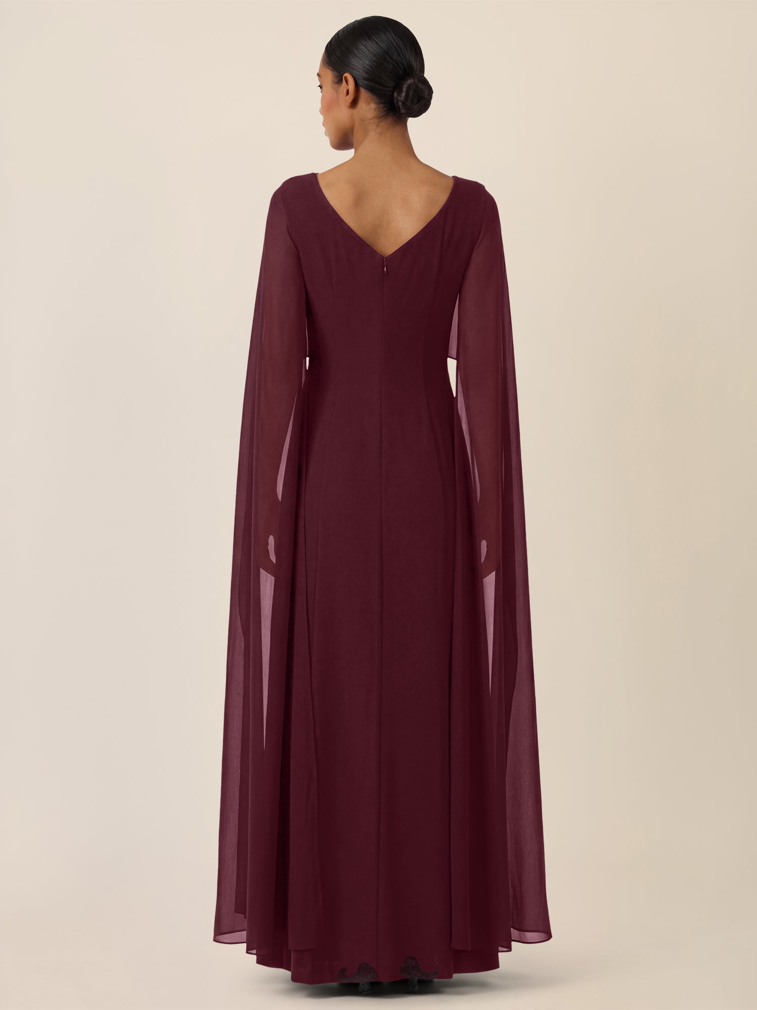 APART Elegantes Kleid mit Cape | weinrot