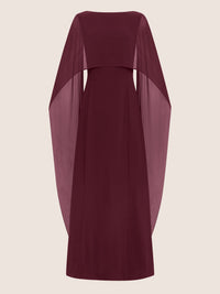 APART Elegantes Kleid mit Cape | weinrot