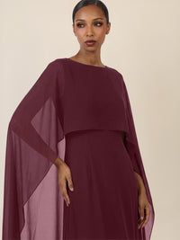APART Elegantes Kleid mit Cape | weinrot