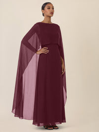 APART Elegantes Kleid mit Cape | weinrot