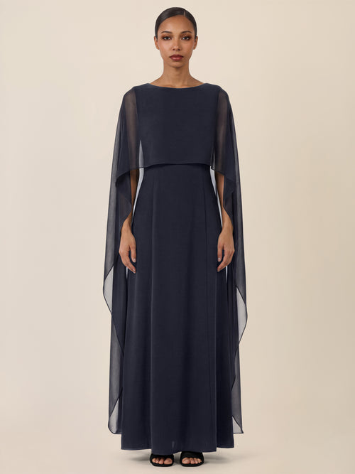 APART Elegantes Kleid mit Cape | nachtblau image 1