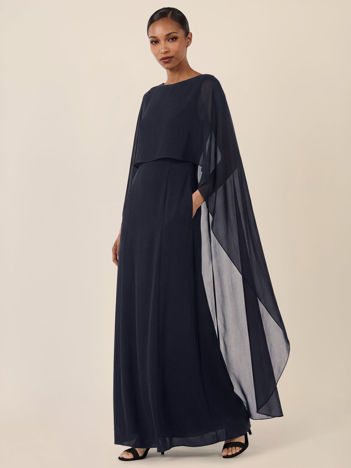 APART Elegantes Kleid mit Cape | nachtblau