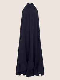 APART Elegantes Chiffonkleid mit Volantsaum | nachtblau