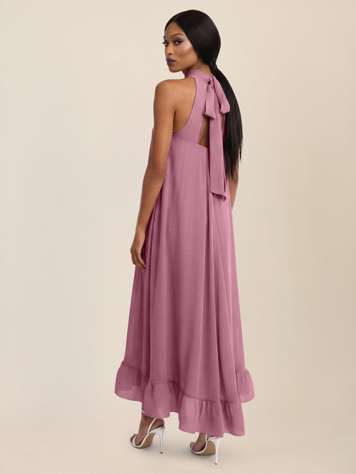 APART Elegantes Chiffonkleid mit Volantsaum | rosé image 1