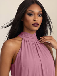 APART Elegantes Chiffonkleid mit Volantsaum | rosé