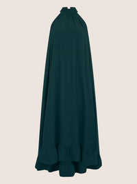 APART Elegantes Chiffonkleid mit Volantsaum | emerald