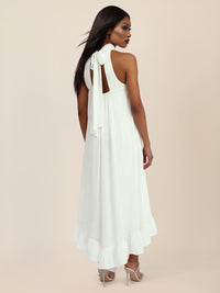 APART Elegantes Chiffonkleid mit Volantsaum | creme