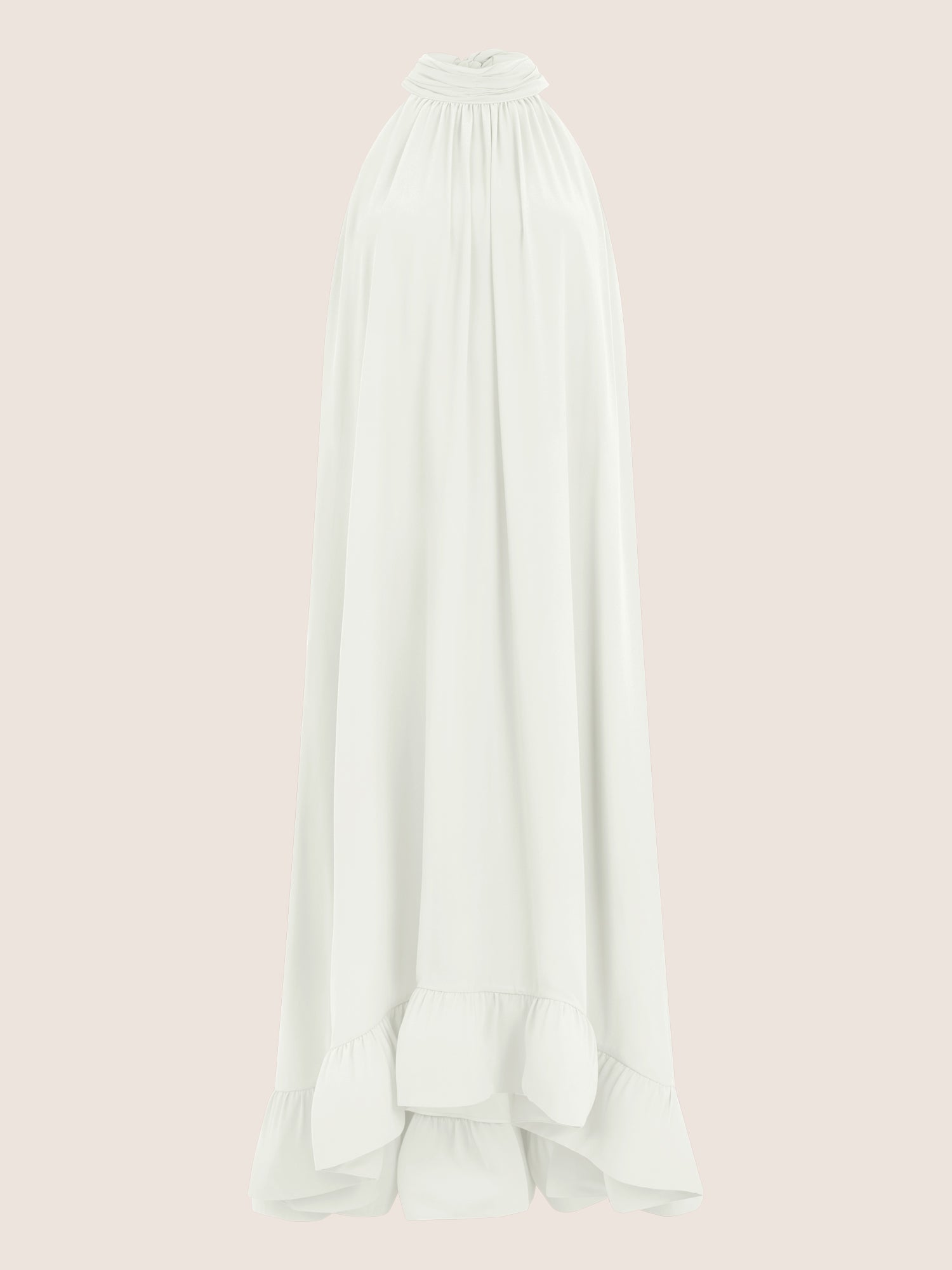 APART Elegantes Chiffonkleid mit Volantsaum | creme