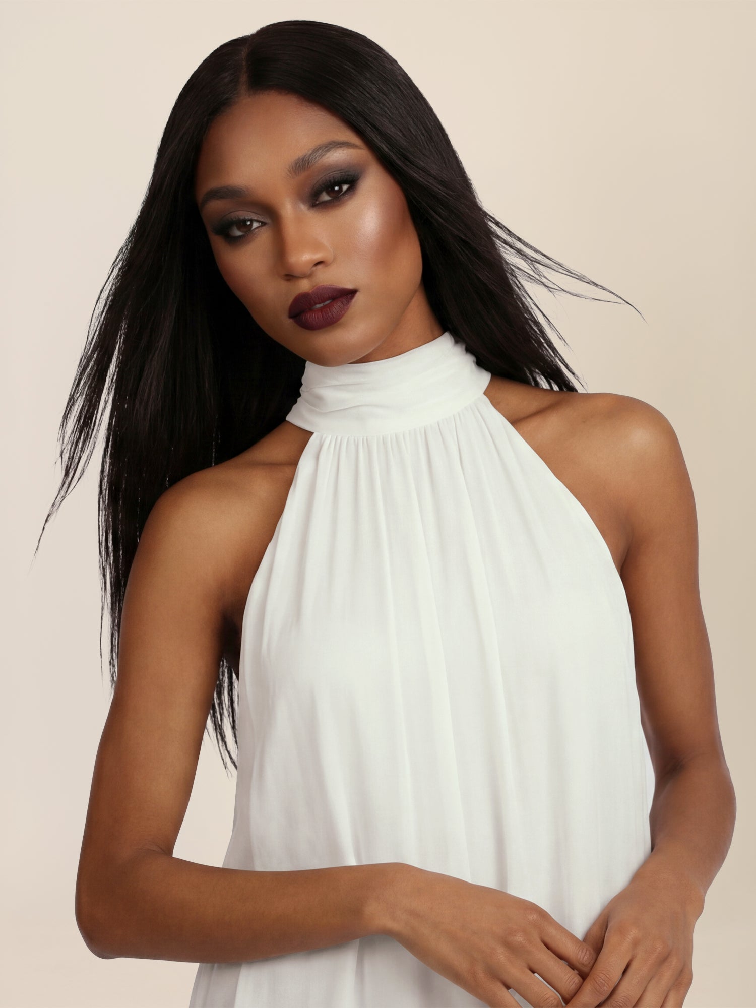 APART Elegantes Chiffonkleid mit Volantsaum | creme