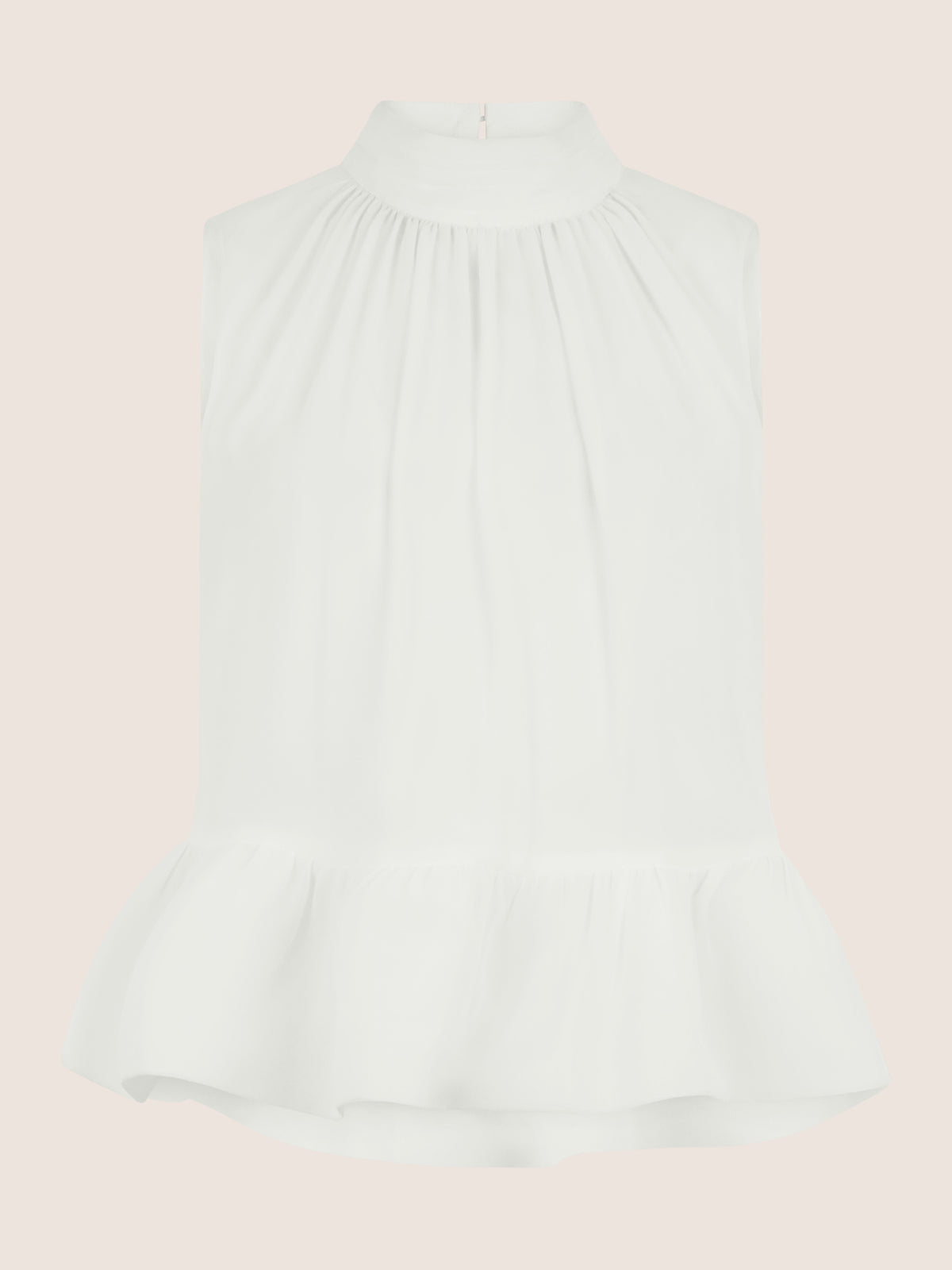 APART Ärmellose Bluse mit Rüschen-Saum | creme