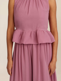 APART Ärmellose Bluse mit Rüschen-Saum | rosé