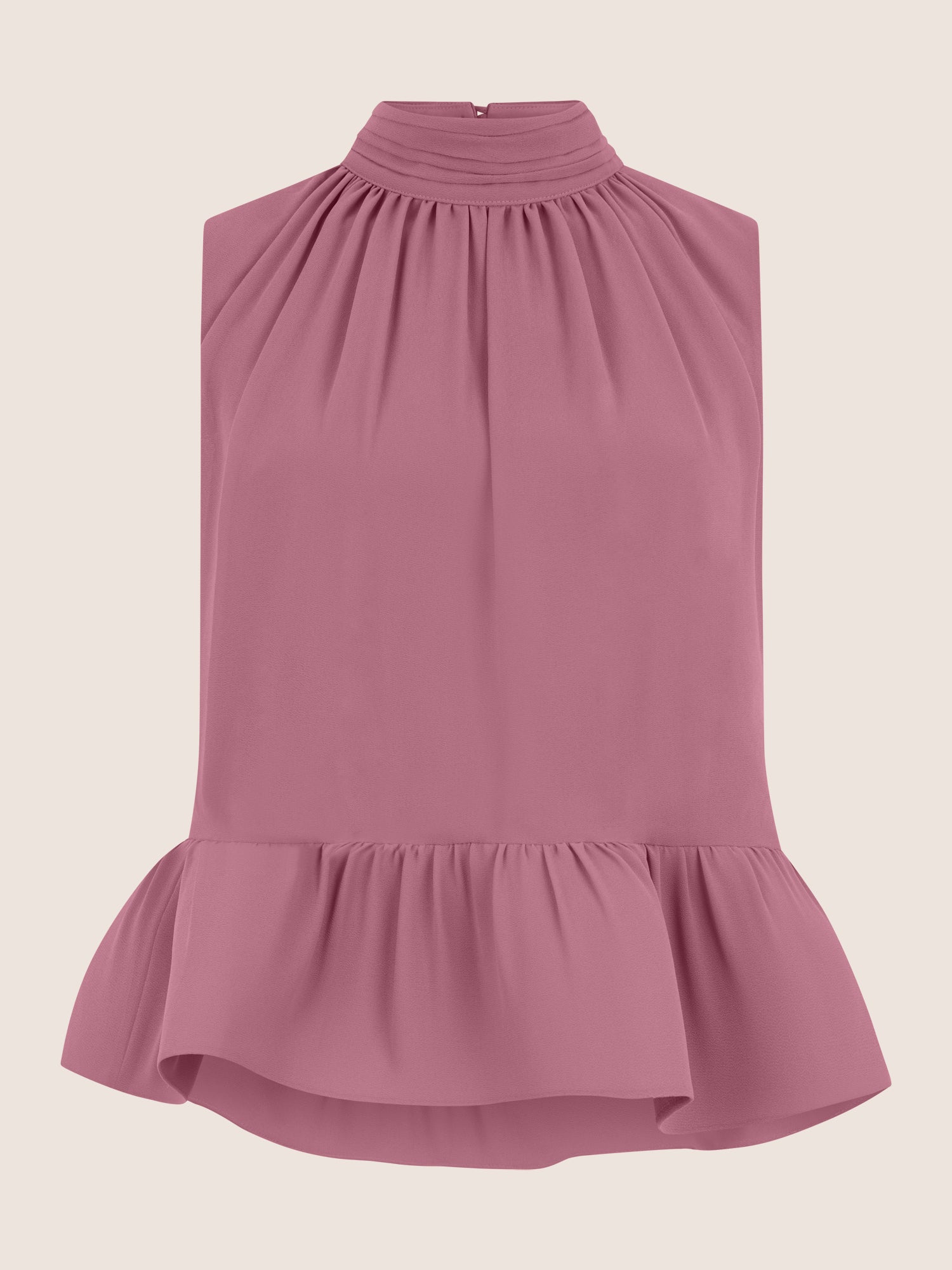 APART Ärmellose Bluse mit Rüschen-Saum | rosé