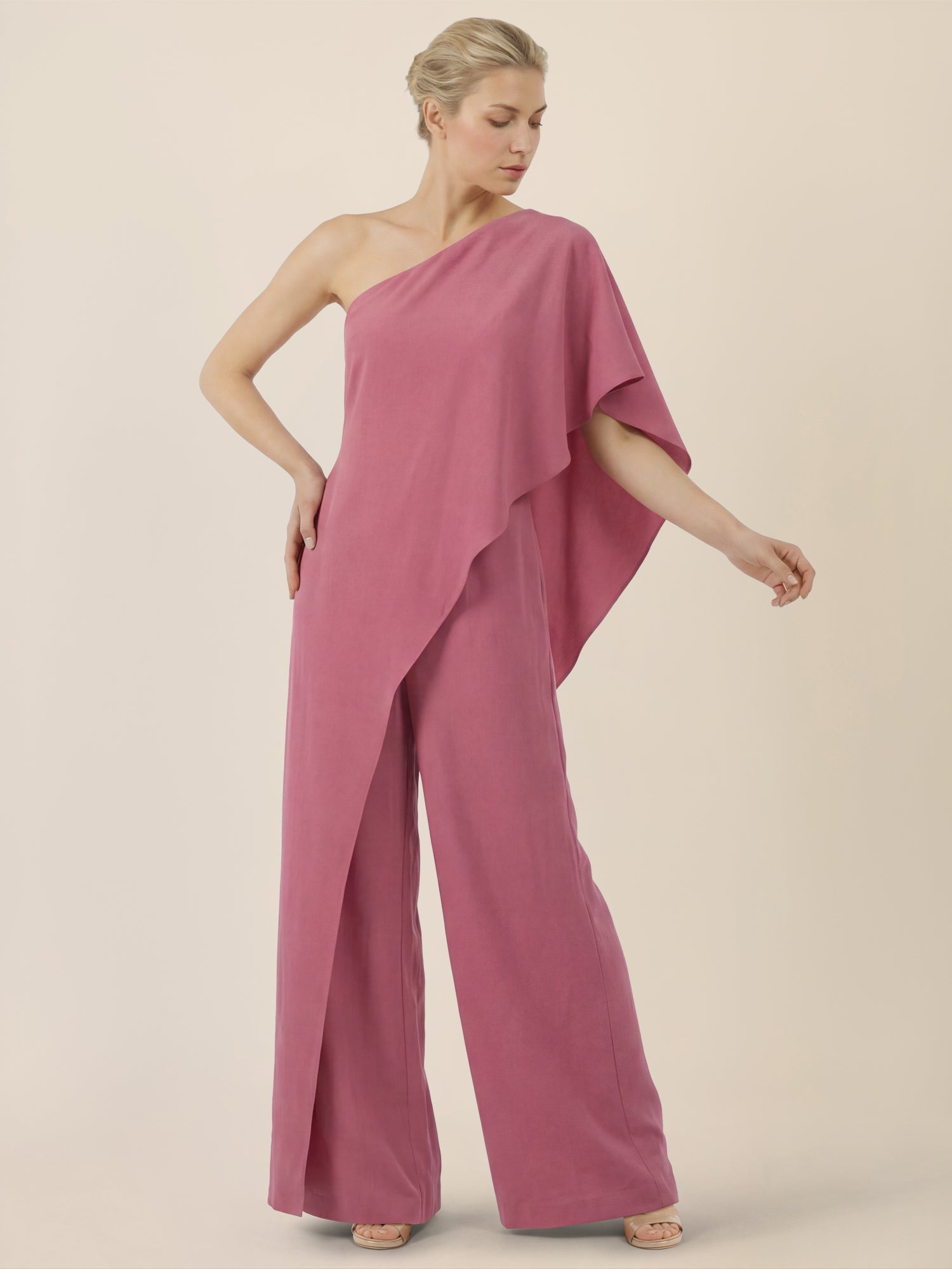 APART Eleganter One-Shoulder-Jumpsuit | rosé
