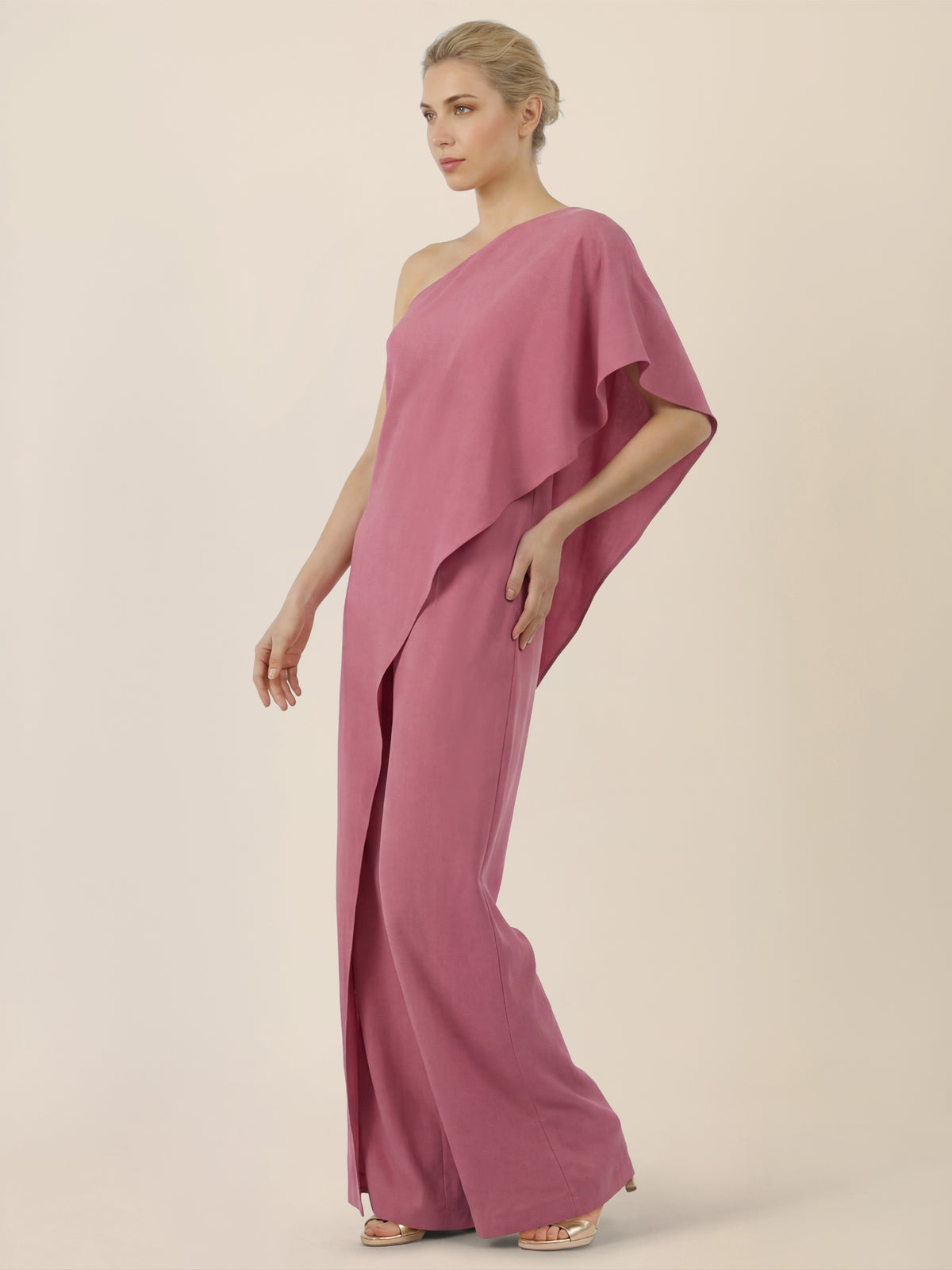APART Eleganter One-Shoulder-Jumpsuit | rosé
