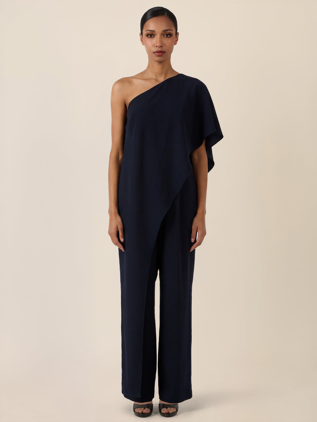 APART Eleganter One-Shoulder-Jumpsuit | nachtblau