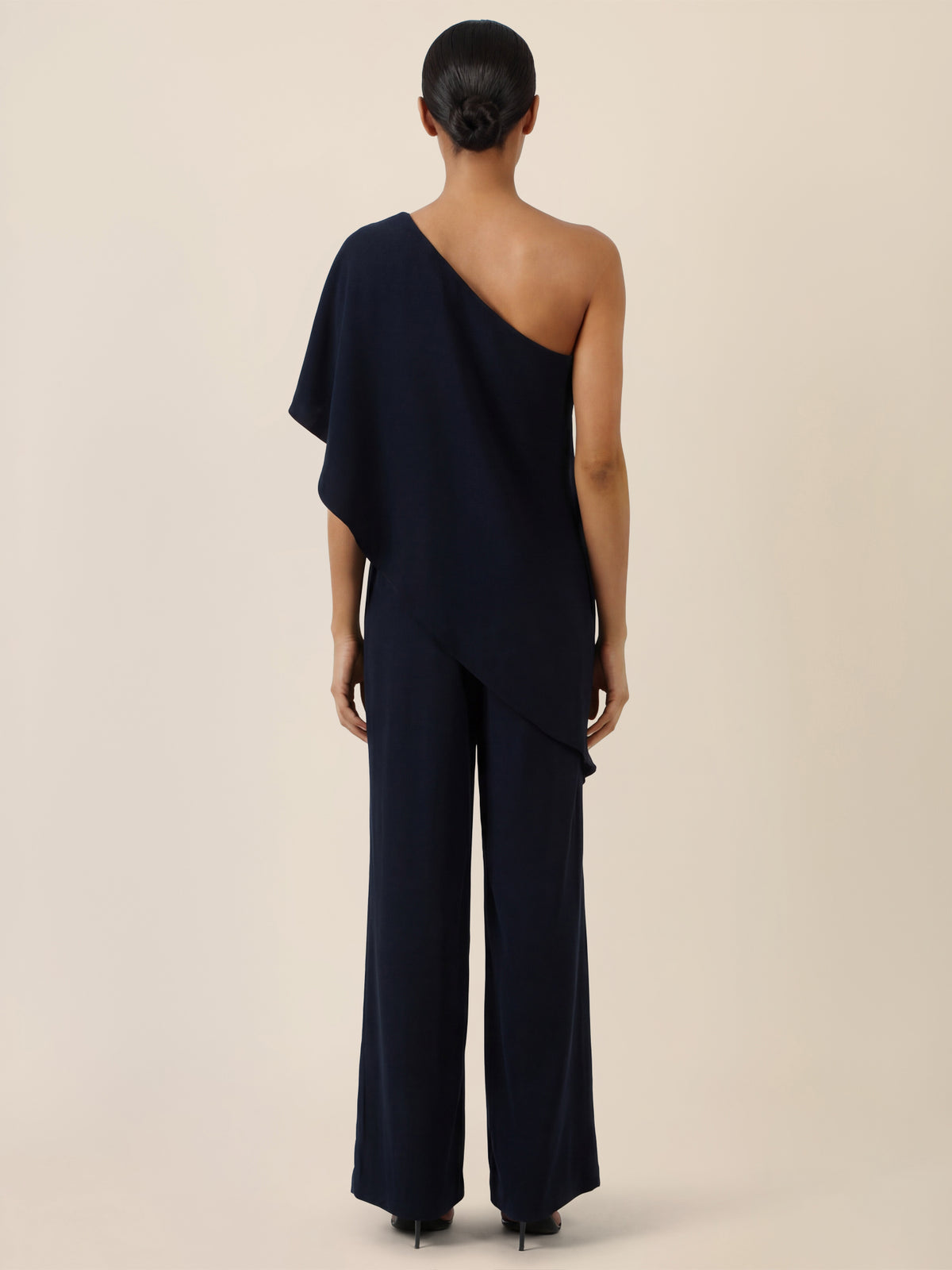 APART Eleganter One-Shoulder-Jumpsuit | nachtblau