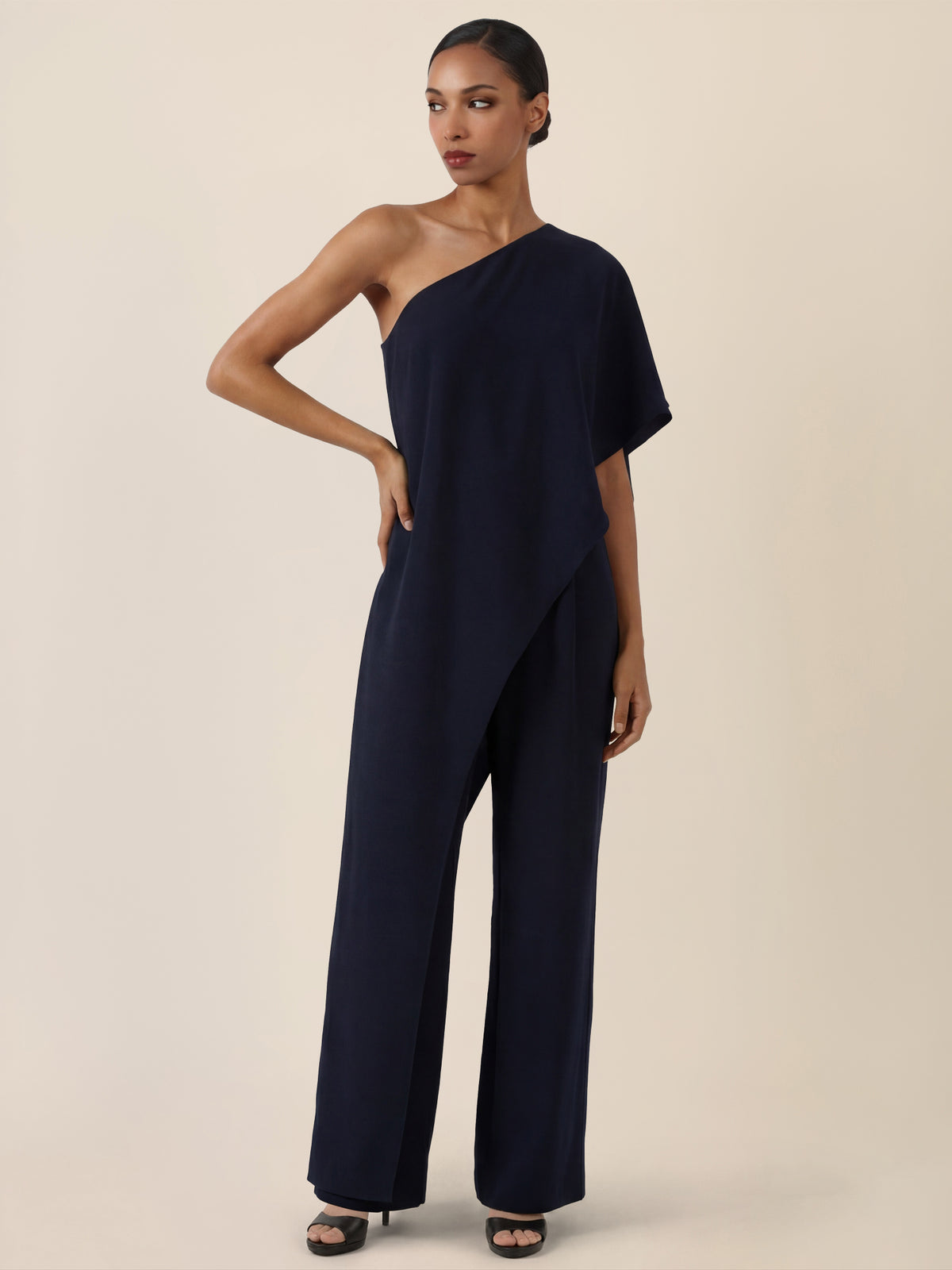 APART Eleganter One-Shoulder-Jumpsuit | nachtblau